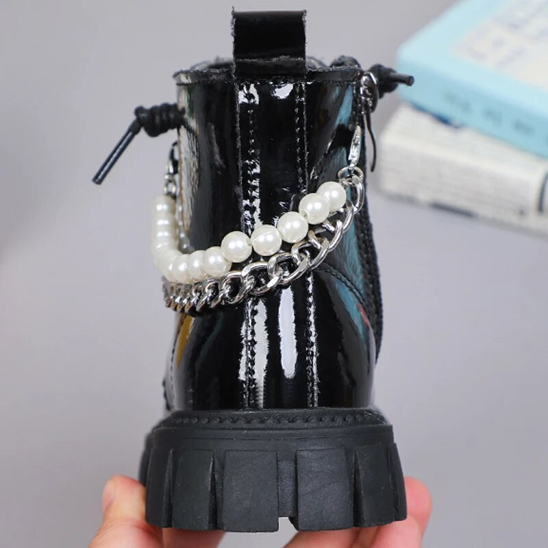 Mergaičių auliniai batai rudens žiemos mada Graži princesė perlas Neslystantis pasirodymas Vaikiški batai vaikiški mergaičių batai