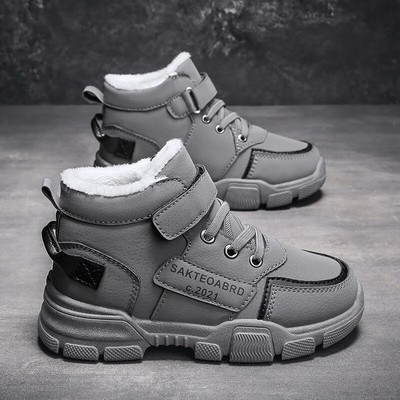 Χειμερινές Παιδικές Μπότες Boys Plus Cashmere Thicken Ζεστές μπότες για χιόνι για κορίτσια Αντιολισθητικές μπότες εξωτερικού χώρου Martin Φοιτητικά παπούτσια Παπούτσια πεζοπορίας