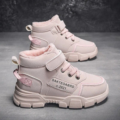 Χειμερινές Παιδικές Μπότες Boys Plus Cashmere Thicken Ζεστές μπότες για χιόνι για κορίτσια Αντιολισθητικές μπότες εξωτερικού χώρου Martin Φοιτητικά παπούτσια Παπούτσια πεζοπορίας