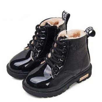 Нови детски обувки Ботуши за деца Размер 21-37 Ботуши за момиче PU кожа Водоустойчиви зимни детски обувки за сняг Ботуши за момичета