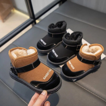 2023 Girls Snow Boots PU Fashion Βαμβακερά Παιδικά Ευέλικτο μαλακό αναπνεύσιμο χρώμα που ταιριάζουν με αναπνεύσιμες παιδικές μπότες για αγόρια, αντιολισθητικές