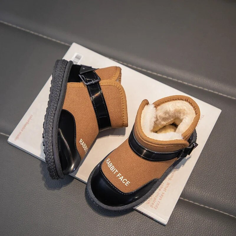 2023. aasta tüdrukute lumesaapad PU Mood puuvillased lastele Mitmekülgsed pehmed hingavad värvid Sobivad hingavad poiste lühikesed saapad libisemiskindlad