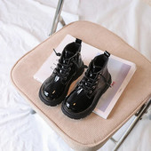 Παιδικά βρετανικά βαμβακερά κοντά μποτάκια 2023 Winter New Girls Μαύρα λεπτά βαμβακερά Παιδικά μποτάκια Drop Shipping Casual μπότες αντιολισθητικές