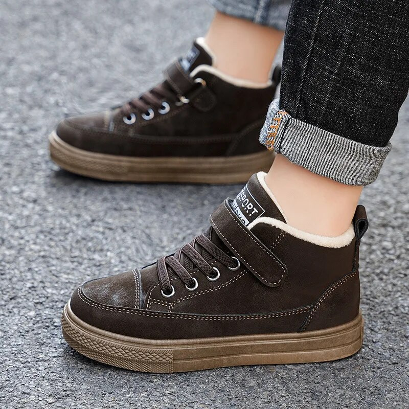 Vaikiški medvilniniai batai vaikiški batai šildo žiemą Vaikų zomšinė medžiaga Patogi vaikiška medvilniniai batai Neslystantys berniukų sportbačiai