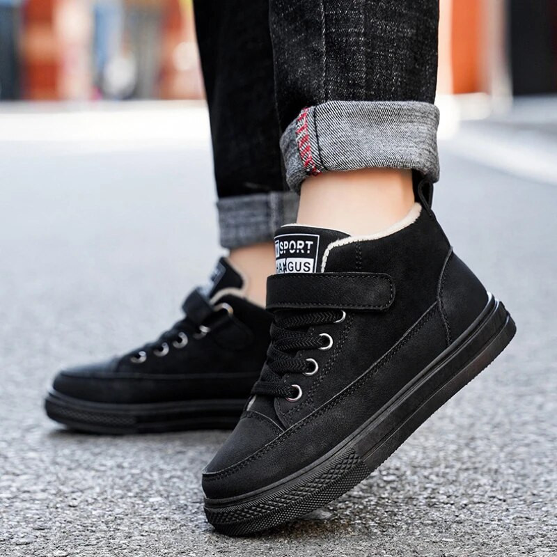 Vaikiški medvilniniai batai vaikiški batai šildo žiemą Vaikų zomšinė medžiaga Patogi vaikiška medvilniniai batai Neslystantys berniukų sportbačiai