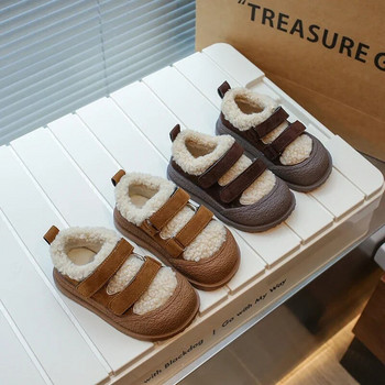 Есен Зима Ботуши за бебета Момчета Детски обувки Детски плюшени ботуши Удобни детски ежедневни обувки против хлъзгане