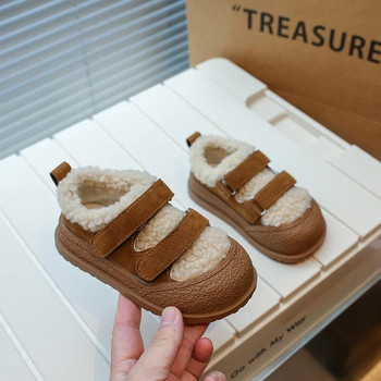 Есен Зима Ботуши за бебета Момчета Детски обувки Детски плюшени ботуши Удобни детски ежедневни обувки против хлъзгане