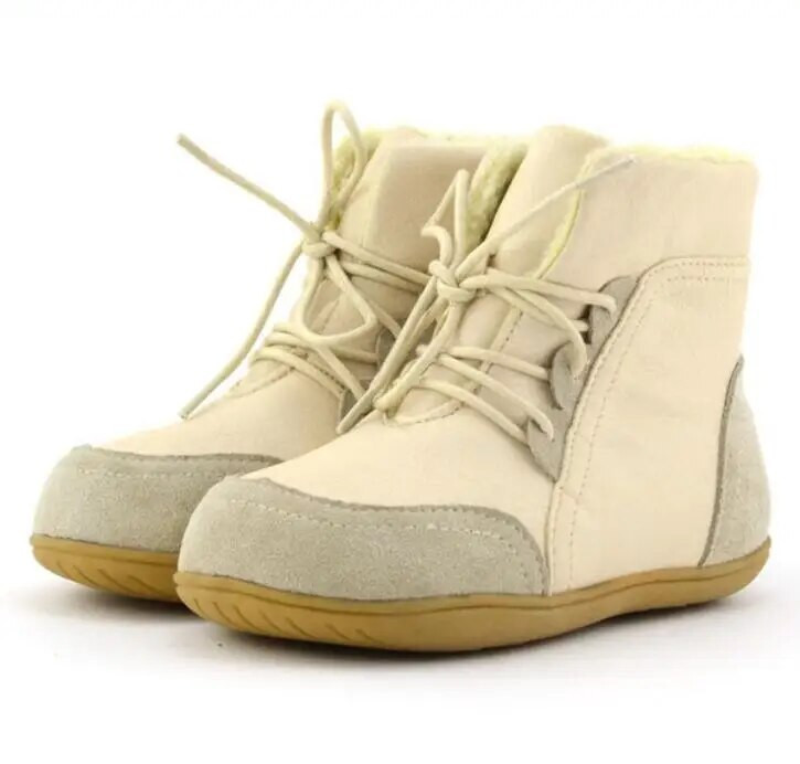 Lastele ehtsast nahast saapad Uued talvepoiste lumesaapad Lastejalatsid Tüdrukutele Pehme välistald Moodne paeltega plüüsnahast saapad