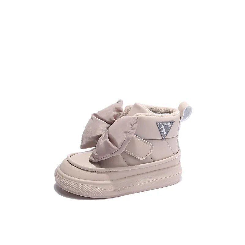 Μπότες για κορίτσια Φιόγκος Ευέλικτα μαλακά παπούτσια Princess Νέα 2024 Φθινόπωρο Χειμώνας Παιδική Μόδα βελούδινα Ζεστά μποτάκια χιονιού Αντιολισθητικά Παιδικά παπούτσια