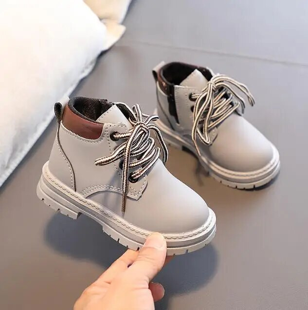 NAUJI Mergaičių odiniai sniego batai berniukams sportiniai batai rudeniniai PU odiniai sportbačiai vaikams Madingi batai mažyliams vaikiški batai šilti žieminiai batai