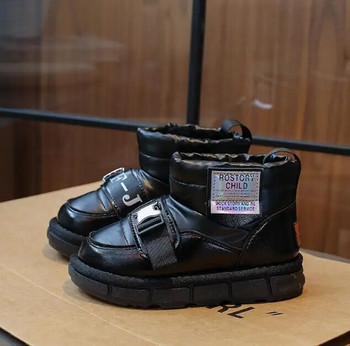 Ботуши за сняг в корейски стил за деца Дебели топли зимни обувки за деца Меки плюшени памучни обувки за сняг Момчета Момичета Модни ботуши