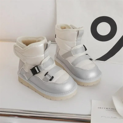 Vaikiški žieminiai batai kūdikiui Nauji 2024 m. stori pliušiniai aukšti batai berniukams, neperšlampami sniego batai mergaitėms, šilti medvilniniai sportiniai batai vaikams