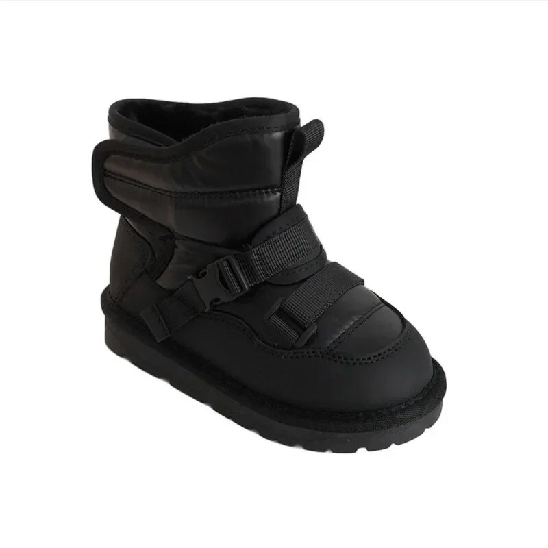 Vaikiški žieminiai batai kūdikiui Nauji 2024 m. stori pliušiniai aukšti batai berniukams, neperšlampami sniego batai mergaitėms, šilti medvilniniai sportiniai batai vaikams