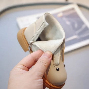 Παιδικές μπότες Νέα 2024 Winter Cartoon Rabbit Cute Children Κοντές μπότες Παιδικές Υπέροχες βελούδινες ζεστές μπότες για αγόρια για κορίτσια Παπούτσια νήπιο