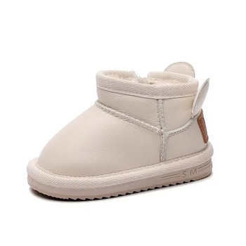Нови топли бебешки ботуши за сняг Детски памучни обувки с анимационно мече Зимни неплъзгащи се меки ботуши Дебели плюшени памучни обувки за малко дете
