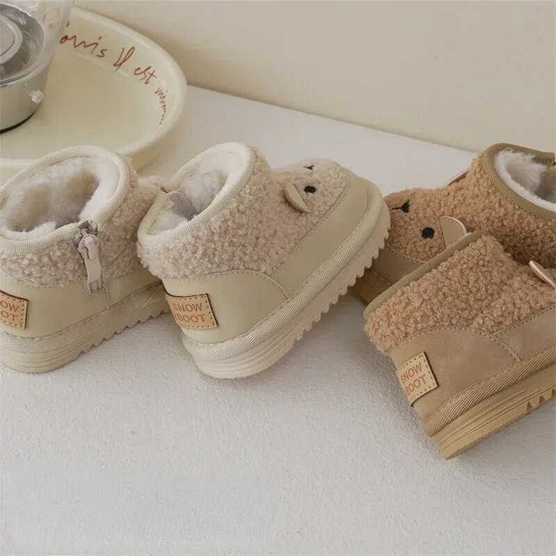 Παιδικά Νέες 2024 Χειμερινές Μπότες Αγόρια Κορίτσια Cute Rabbit Sheep Ζεστές βελούδινες μπότες χιονιού Baby Soft Sole Casual βαμβακερά παπούτσια Μέγεθος 17-30