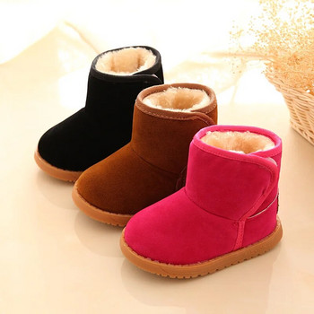Χειμωνιάτικο ζεστό για αγόρια, κορίτσια, μπότες για το χιόνι Παπούτσια μόδας επίπεδη με βελούδινα παιδικά μποτάκια για το χιόνι Παπούτσια 13-15 εκ.