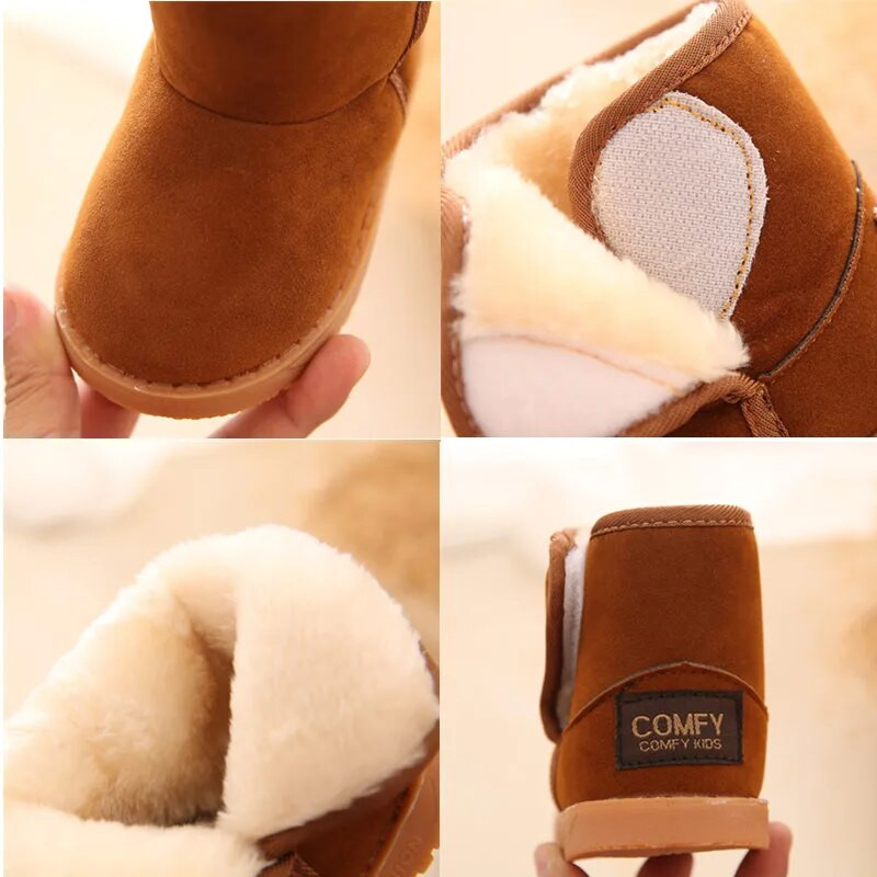 Talvine soojad poisid, tüdrukud, lumesaapad jalatsid Moodsad, plüüsist, laste lumesaapad, 13-15 CM beebisaapad, väikelaste kingad