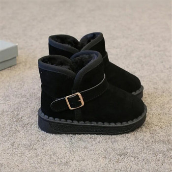Παιδικά βελούδινα μποτάκια χιονιού Δερμάτινα παχιά παπούτσια για αγόρι με βαμβακερή επένδυση Παιδικά καθημερινά παπούτσια
