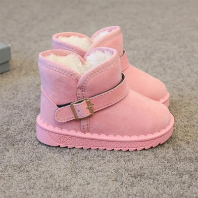 Copii Pluș Cizme de zăpadă Piele Gros Băiat Fată Pantof căptușit din bumbac Moda Copii Pantof Casual