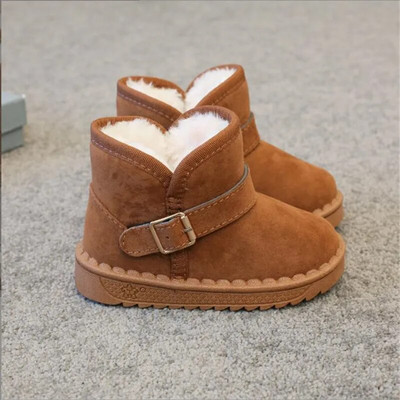 Copii Pluș Cizme de zăpadă Piele Gros Băiat Fată Pantof căptușit din bumbac Moda Copii Pantof Casual