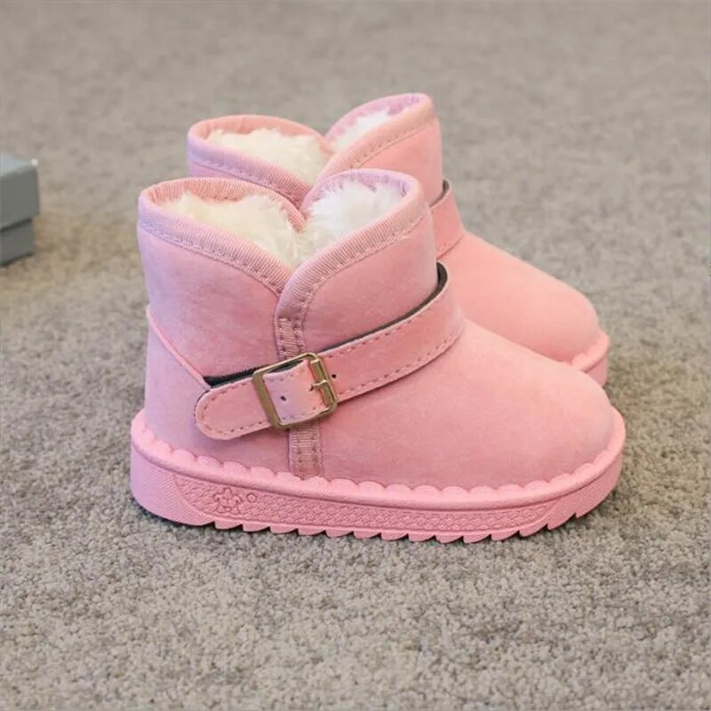 Dječje plišane čizme za snijeg Debele kožne cipele za dječake i djevojčice Podstavljene pamukom, modne dječje ležerne cipele
