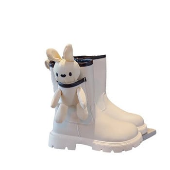 Μπότες για κορίτσια Νέα χειμερινή μόδα Little Bear Rabbit Long Boots Παιδικά παπούτσια Princess Παιδικά Ζεστά βελούδινα βαμβακερά παπούτσια Αντιολισθητικές μπότες