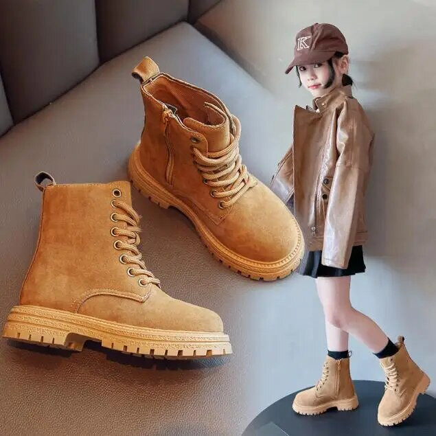 Vaikiški Madingi Batai Rudens Žiema Berniukams Merginoms Britų Pliušiniai Trumpi Batai Sniego Batai Berniukams Sniego Sportiniai Batai Sneakeriai