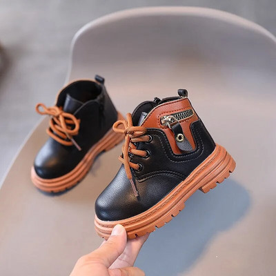 Cizme băieți Moda fete Copii Pantofi ocazional Pantofi de exterior pentru bebeluși Anti-alunecare Impermeabil încălțăminte pentru copii Pantofi Cizme goale contrastante
