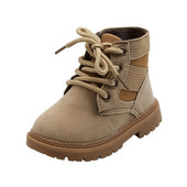 Cizme de modă pentru copii Pantofi de sport pentru copii Pantofi de iarnă pentru băiat Anti-alunecare din piele PU Cizme Martin Fermoar lateral Culoare uni Pantof casual de desert pentru copii