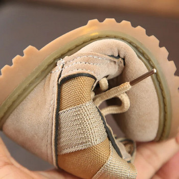 Παιδικές μπότες μόδας Παιδικά αθλητικά παπούτσια χειμωνιάτικο για αγόρι αντιολισθητικό PU Δερμάτινο Martin Μποτάκι Πλαϊνό φερμουάρ μονόχρωμο παιδικό καθημερινό παπούτσι ερήμου