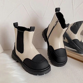 Νέες δερμάτινες μπότες για αγόρια Ευέλικτο μαλακό αναπνεύσιμο Παιδικό μπότες Chelsea για κορίτσια PU Kids Fashion Casual κοντά μπότες Βρετανία PU