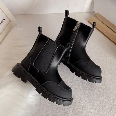 Νέες δερμάτινες μπότες για αγόρια Ευέλικτο μαλακό αναπνεύσιμο Παιδικό μπότες Chelsea για κορίτσια PU Kids Fashion Casual κοντά μπότες Βρετανία PU