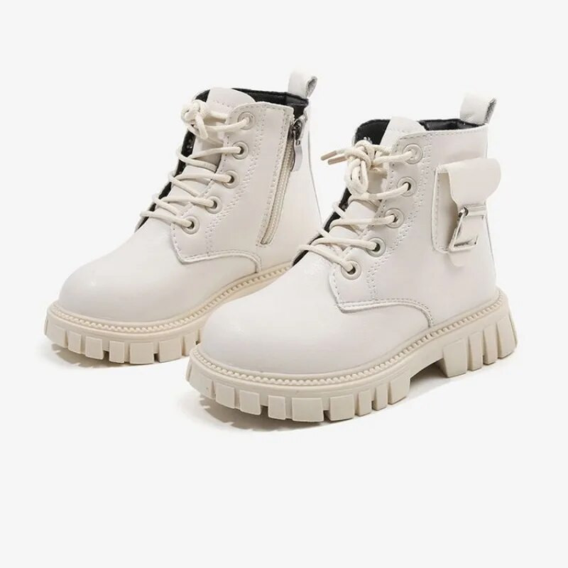 Talvised uued lastesaapad tüdrukutele Mood Klassikalised lühikesed saapad Kooliõpilastele Libisemisvastased Lapsed Vabaajajalatsite tasku poistele