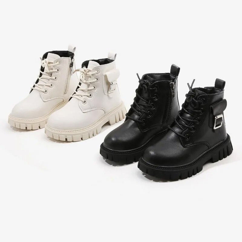 Talvised uued lastesaapad tüdrukutele Mood Klassikalised lühikesed saapad Kooliõpilastele Libisemisvastased Lapsed Vabaajajalatsite tasku poistele