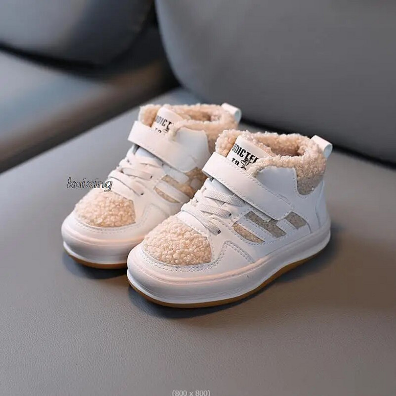 Uued sügis-/talvised lastesaapad poistele Soojad plüüs kummitallaga Väikelapsed Laste Tossud Moodsad Tüdrukute Saapad 22-31