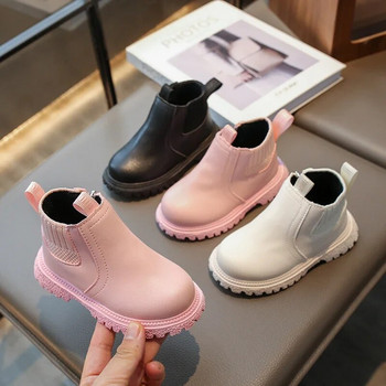 Παιδικές μπότες για κορίτσια Ροζ μπεζ μαύρο κορεατικό στυλ Παιδική μόδα Casual κοντά μπότες Απλές στρογγυλές μύτης Ευέλικτο μαλακό αναπνεύσιμο