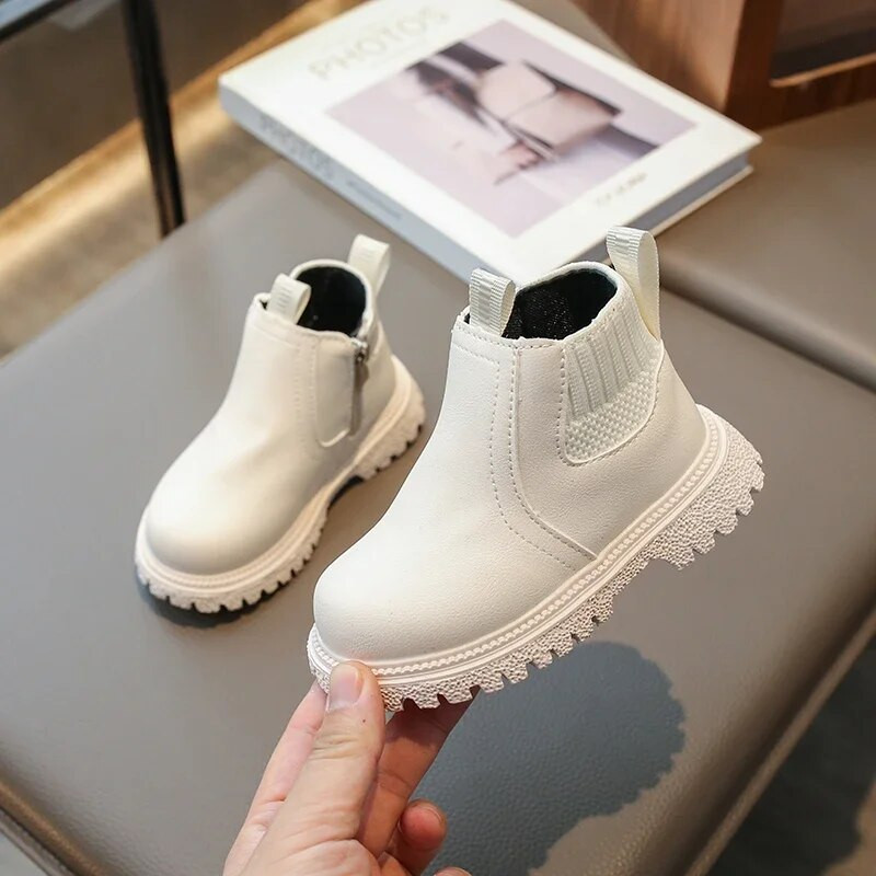 Lastele Tüdrukutele Saapad Roosa Beež Must Korea Stiilis Laste Mood vabaaja Lühikesed Saapad Lihtsad Ümara ninaga Mitmekülgsed Pehme Hingavad