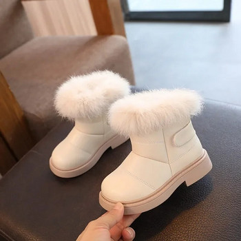 Нова мода Едноцветни британски стил Момичета Момчета Ежедневни ботуши Плюшени зимни памучни обувки Меки бебешки къси ботуши Детски неплъзгащи се ботуши