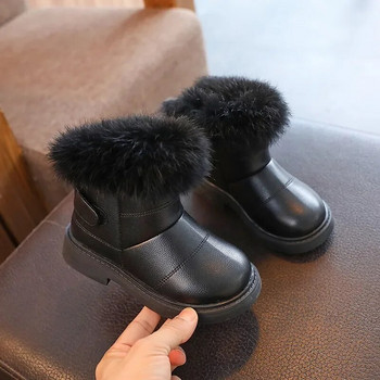 Νέα μόδα μονόχρωμη βρετανική μπότες για κορίτσια για αγόρια casual βελούδινα χειμωνιάτικα βαμβακερά παπούτσια Μαλακές βρεφικές κοντές μπότες Παιδικές αντιολισθητικές μπότες