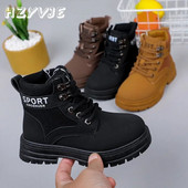 Cizme noi de toamnă, unică, stil britanic, băieți frumoși, cu tălpi moi, pantofi de modă, epocă, fermoar lateral, cizme Martin Trend All-metch