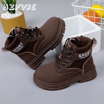 Cizme noi de toamnă, unică, stil britanic, băieți frumoși, cu tălpi moi, pantofi de modă, epocă, fermoar lateral, cizme Martin Trend All-metch