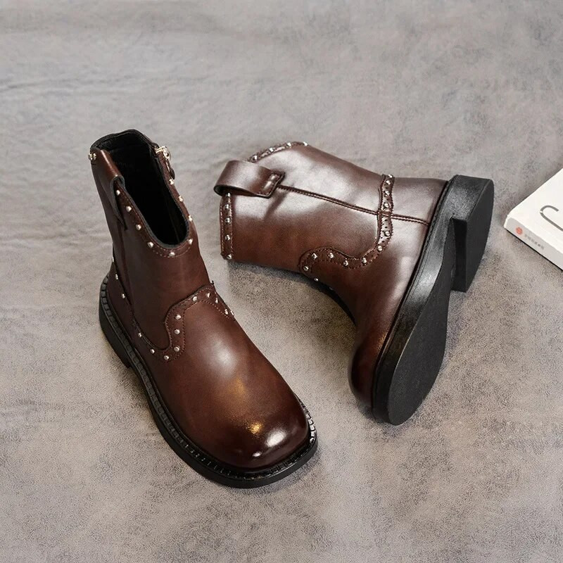 Vaikiški batai mergaitėms berniukams rudens žiemos mados odiniai batai vaikams mergaitėms princesė batai iki blauzdos mažiems trumpiems kulkšnies bateliai