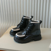 2023 Νέες μπότες για κορίτσια Ευέλικτο χρώμα που ταιριάζουν Μαλακό αναπνεύσιμο Απλό, αντιολισθητικό Παιδικό κορεατικό στυλ Δερμάτινες μπότες για αγόρια Causal