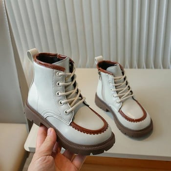 2023 Νέες μπότες για κορίτσια Ευέλικτο χρώμα που ταιριάζουν Μαλακό αναπνεύσιμο Απλό, αντιολισθητικό Παιδικό κορεατικό στυλ Δερμάτινες μπότες για αγόρια Causal