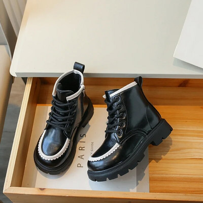 2023 Νέες μπότες για κορίτσια Ευέλικτο χρώμα που ταιριάζουν Μαλακό αναπνεύσιμο Απλό, αντιολισθητικό Παιδικό κορεατικό στυλ Δερμάτινες μπότες για αγόρια Causal