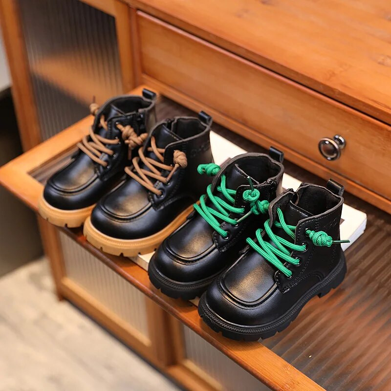 Žiemos vaikų mados Martin Batai Rudeniniai Vaikiški Vienviečiai Britų Stilius Tvarkingi Gražūs Morden berniukų batai mergaitėms