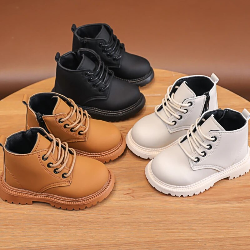 Dječje dječje kratke čizme Cipele za dječake Jesen Zima Nove kožne dječje čizme Modne čizme za djevojčice Dječje čizme za snijeg na vezanje
