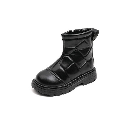 Mergaičių spalvos atitinkantys kulkšnies batai Nauji 2024 m. žiemos pliušiniai ploni medvilniniai trumpi batai vaikiški madingi langiniai PU odiniai batai vaikiški batai