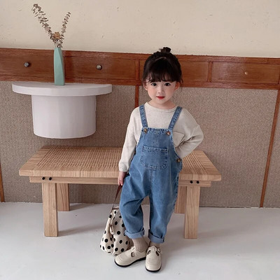 Baby Boy Solid τζιν φόρμες Παιδικό Jean Bib Παντελόνι Βρεφική Ολόσωμη φόρμα Παιδική φόρμα Παιδική φόρμα Φθινοπωρινά ρούχα για κορίτσια